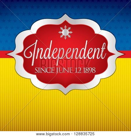 Elegant Label Philippine Independence Day Card In Vector Format.
