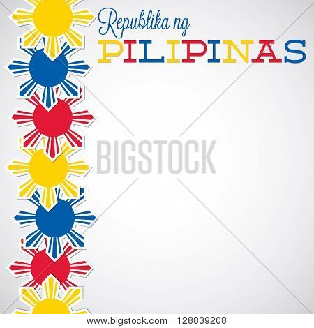 Line Philippine Independence Day Card In Vector Format.