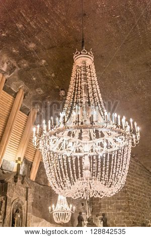 Wieliczka POLAND - SEPTEMBER 15: The salt mine in Wieliczka on September 22 2015