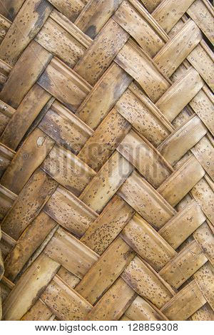 Texture Of Interweaving Brown Palm Leaves