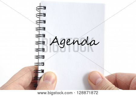 Agenda text concept isolated over white background