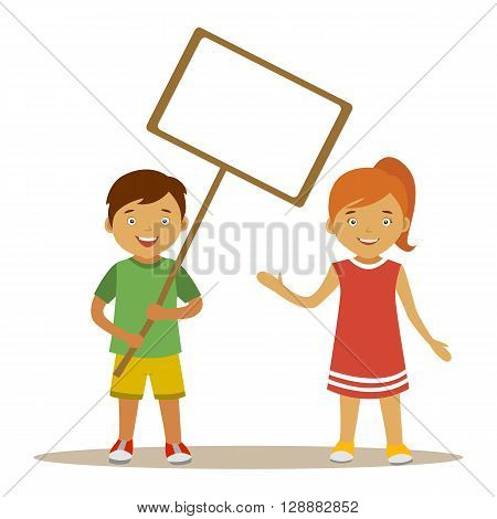 illustration of a kids showing board on a white background