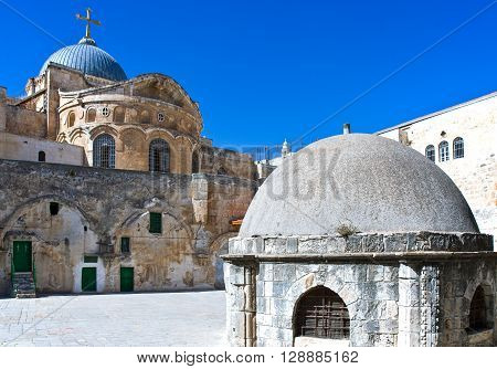 Israel, Jerusalem, the courtyard of the Ethiopian Monastry