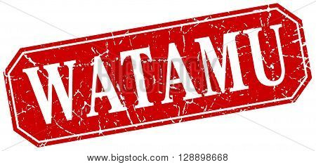Watamu red square grunge retro style sign