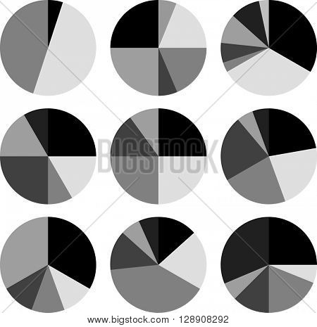 Pie Chart Icon Set Vector Illustration