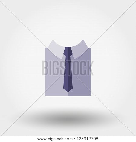 Shirt with nectie. Icon for web and mobile application. Vector illustration on a white background. Flat design style.