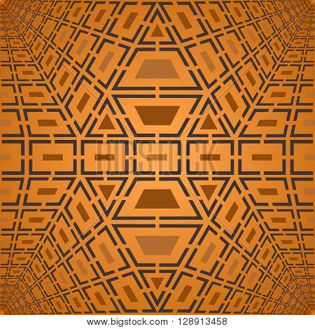 Vector geometric abstract orange brown seamless pattern