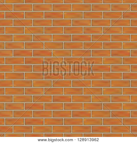 Vector seamless orange red brick wall texture