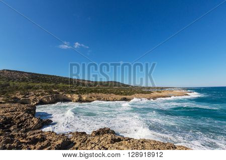 Beautiful sea shore in Cyprus