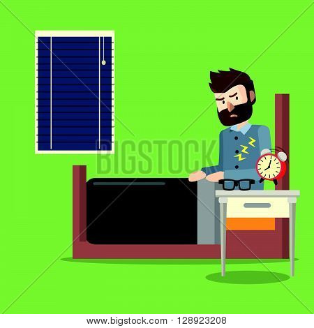 man walking up sleep .eps10 editable vector illustration design