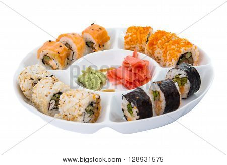 sushi isolated on white backgroundted, japan, japanese,