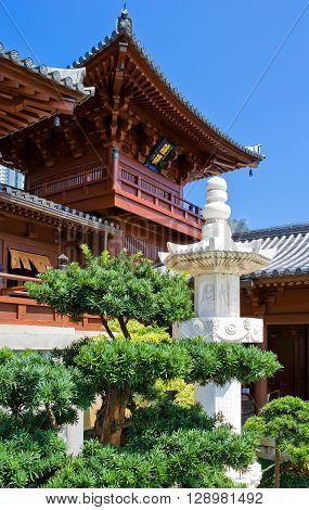 Hong Kong the Chi Lin antique monastry in the new Kowloon quarter