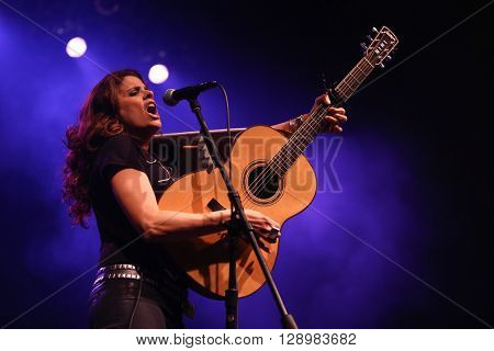 NEW YORK-MAY 6: Singer Nini Camps of Antigone Rising performs onstage at the Paramount on May 6, 2016 in Huntington, New York.