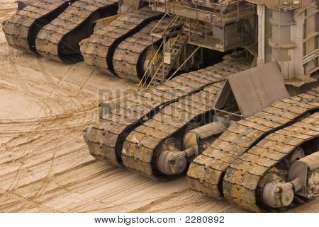 Fødder af en gravemaskine