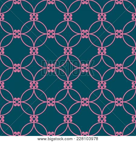 Japanese Traditional Retro Wagara Seamless Pattern Background Spiral Round Curve Cross Frame Tracery