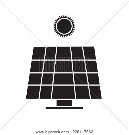 Solar Energy Panel Icon On White Background. Solar Energy Sign. Flsy Style.