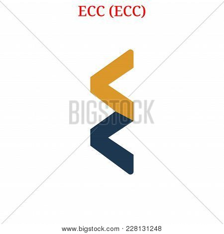 Vector Ecc (ecc) Digital Cryptocurrency Logo. Ecc (ecc) Icon. Vector Illustration Isolated On White 