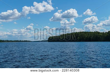 Nice View Of The River Daugava River Near Koknese, In Latvia. July 2017.