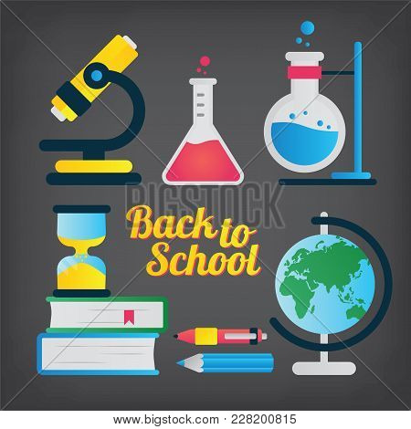 Back To School Concept. Sey Of School Supplies.