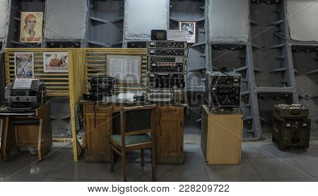 Moscow, Russia - 2 August 2012: Military-historical Museum Of Soviet Era Exhibition Of Cold War. Com