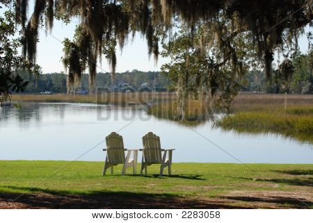 Chairs Overlooking Wetlands