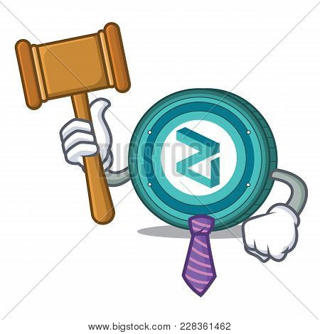 Judge Zilliqa Coin Macot Cartoon Vector Illustration