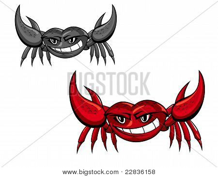Rode krab met klauwen