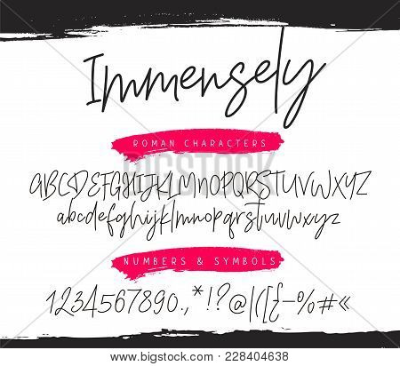 Fashionable Modern Font. Vector Alphabet On White Background. Letters, Drawn By Hand With A Brush. C