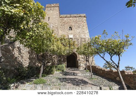 Malaga, Spain- January 22,2018: Historic Monument, La Alcazaba,palatial Fortification.malaga, Spain.