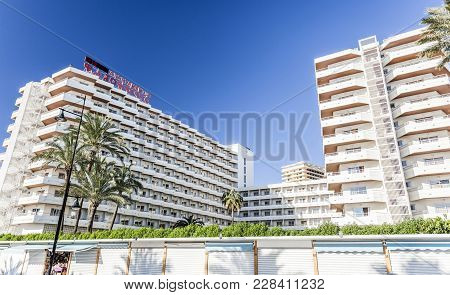 Torremolinos, Spain- January 22,2018: Residential Building Apartment In Torremolinos,spain.