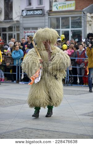 Prilep, Macedonia. February 18 , 2018- Performers Wearing Animal Fur And Mask Participates In The In