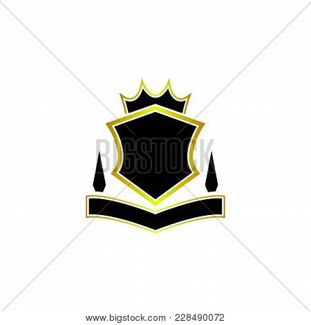 Black Color Crest Logo Design Template Vector