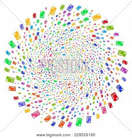 Attractive Credit Card Centrifugal Fireworks. Impressive Cluster Combined With Scattered Credit Card