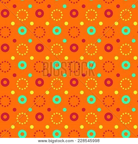 Flashy Circle Seamless Pattern. Autentic Design For Textile, Print Or Digital.