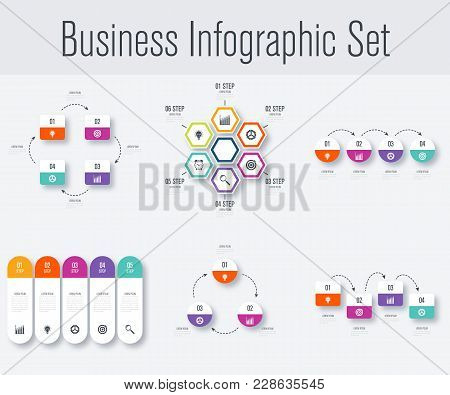 Set With Infographics. Data And Information Visualization. Template. Stock Vector. Dynamic Infograph