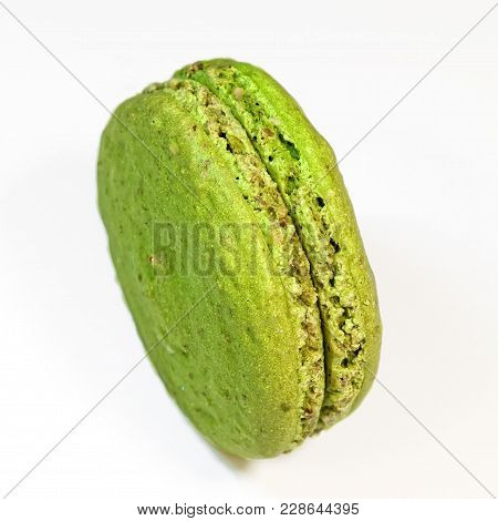Colorful Macaroni Pistachio Cookies On White Backgcolorful Macaroon Pistachio Cookies On White Backg
