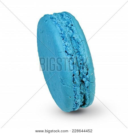 Colorful Cookies Macaron Blue On A White Background