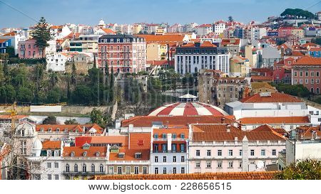 Lisbon Panorama. Aerial View. Lisbon Is The Capital And The Largest City Of Portugal. Lisbon Is Cont