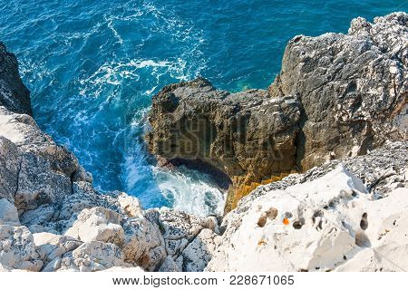 Italy, Santa Cesarea, The Sea Seen From The Village