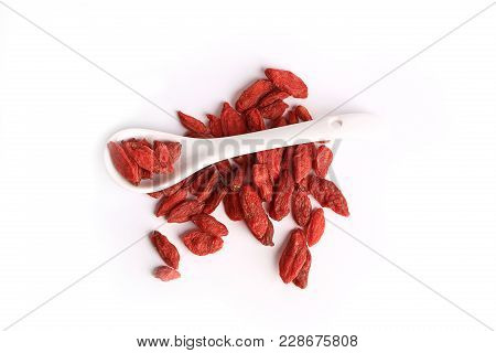 Goji Berries Isolated On White Background Ingredient