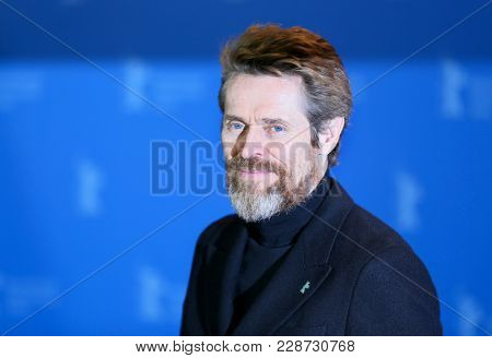 Berlin, Germany - February 20, 2018: Actor Willem Dafoe poses at the Hommage Willem Dafoe photo call during the 68th Berlinale International Film Festival Berlin at Grand Hyatt Hotel