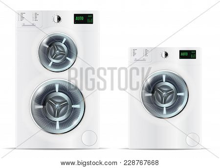 Front Load White Washing Machine And Front Load White Double Was