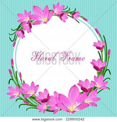 Invitation Or Wedding Card With Abstract Floral Background.