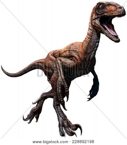 Deinonychus From The Cretaceous Era 3d Illustration
