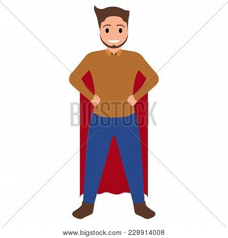 Isolated Superdad Cartoon Character. Vector Illustration Design