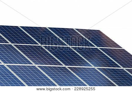 Blue Electric Solar Panels Isolated On White