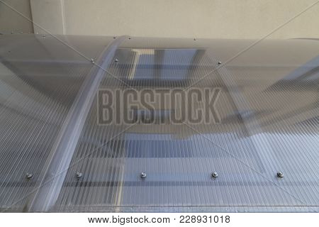 Reflection Of A Building In A Plastic Abat-jour. Abstract Picture Can Use As A Background Or A Backd