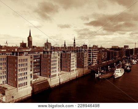 Hafencity In Hamburg From The Observation Deck Of Elbphilharmonic