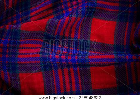 Background Of Blue And Red Fabric Texture