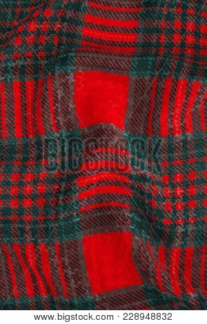 Background Of Green And Red Fabric Texture
